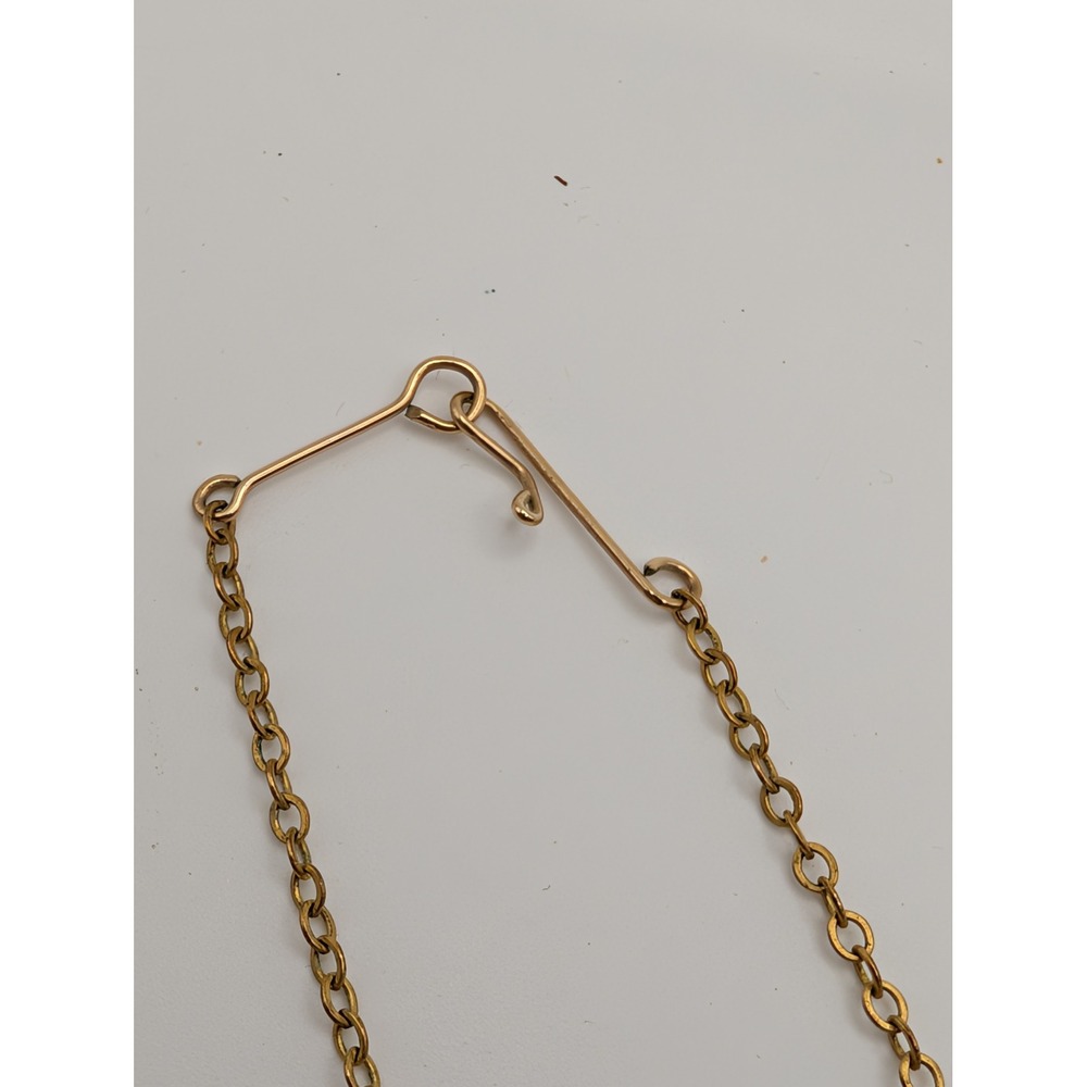 Gold Tone Wire Wrapped Ruth Nameplate Necklace Cursive Script 15 Inch Chain - Picture 6 of 10
